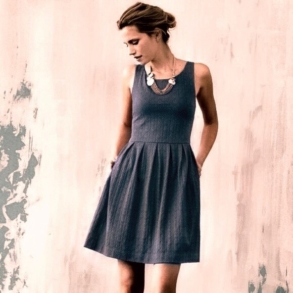 Anthropologie Dresses & Skirts - Anthro Deletta Gray Torchon Embossed Ponte Dress-S